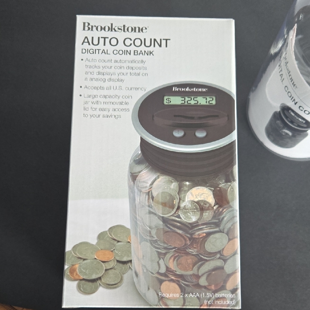 Brookstone Auto Digital Count Coin Bank NEW - Picture 3 of 8